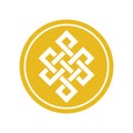 Circle budhism symbol gold coin vector template Royalty Free Stock Photo