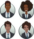 Circle business team icons set in flat style Royalty Free Stock Photo