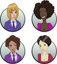 Circle business team icons set in flat style Royalty Free Stock Photo