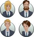 Circle business team icons set in flat style Royalty Free Stock Photo