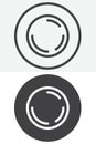 Circle button vector icon set in line and solid style Royalty Free Stock Photo