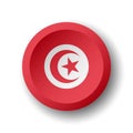 Circle button flag of Tunisia Royalty Free Stock Photo