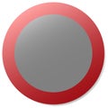 Circle button with prohibitive red border