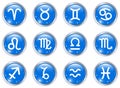 Circle buttons with zodiac signs Royalty Free Stock Photo