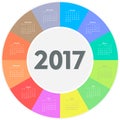 Circle calendar for 2017 year