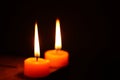 Circle candle light isolated on black background. Royalty Free Stock Photo