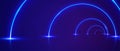 Futuristic Blue Neon Lightning Tunnel Royalty Free Stock Photo