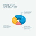 Circle Chart Infographics Elements 3D Vector Flat Design, Full Color