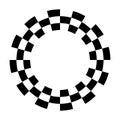 Racing Sport Circle Checkerboard Frame, Spiral Design Pattern, Isolated on white