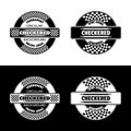 Circle checkered text labels set Royalty Free Stock Photo