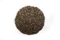 Circle of chia seeds isolated, white background Royalty Free Stock Photo