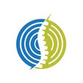 Circle Chiropractic Spine Health Wave Center Logo Symbol