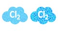 Circle Chlorine Cloud Icon Collage Royalty Free Stock Photo