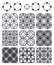 Circle circle symmetry set black seamless pattern Royalty Free Stock Photo