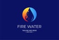 Circle Circular Fire Flame and Water for Restoration House Service Logo Design Royalty Free Stock Photo