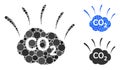Circle CO2 Emission Cloud Icon Collage Royalty Free Stock Photo