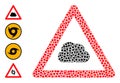 Dotted Cloud Warning Mosaic of Round Dots and Bonus Icons Royalty Free Stock Photo