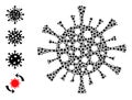 Dotted Corona Virus Collage of Rounded Dots with Similar Icons Royalty Free Stock Photo