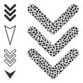 Dotted Triple Arrowhead Down Composition of Round Dots and Other Icons