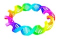Circle from colored DNA spiral, 3D rendering Royalty Free Stock Photo