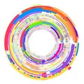 Circle of colored geometric shapes Royalty Free Stock Photo