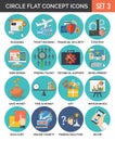 Circle Colorful Concept Icons. Flat Design. Set 3. Royalty Free Stock Photo