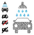 Dotted Car Wash Composition of Rounded Dots and Bonus Icons Royalty Free Stock Photo