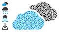 Dotted Clouds Mosaic of Rounded Dots and Bonus Icons Royalty Free Stock Photo