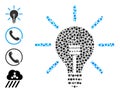 Dotted Light Bulb Composition of Circles and Other Icons Royalty Free Stock Photo