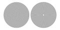 Circle concentric rings patterns. Design elements set