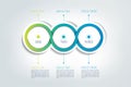 Circle connected 3D infographic. Four labels. Vector template