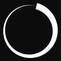 Circle contour on black. Simple circle circlet, ring design element, illustration