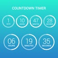 Circle countdown clock counter timer on gradient