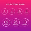 Circle countdown clock counter timer on gradient