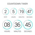 Circle countdown clock counter timer on white
