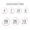 Circle countdown clock counter timer on white