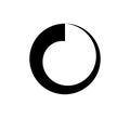 Circle countdown icon. Time clock symbol. Timer measure. Line design element. Hour and minute icon. Interval symbol