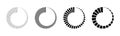 Circle countdown icon. Time clock symbol. Timer measure. Line and dot design element. Hour and minute icon. Interval