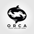 circle couple of orca killer whale logo icon vector design illustration Royalty Free Stock Photo