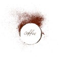 circle from cup with spilled Coffee Stain Rings Royalty Free Stock Photo