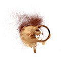 a circle from cup with spilled Coffee Stain Rings Royalty Free Stock Photo