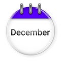 Circle 3d calendar december icon