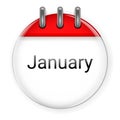 Circle 3d calendar January icon