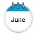 Circle 3d calendar june icon