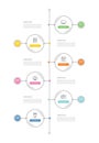6 circle data timeline infographics template with thin line design. Vector illustration abstract background. Can be used for
