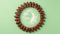 Circle of Dates with Moon and Clouds Royalty Free Stock Photo