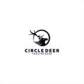 Circle Deer Logo design Template Royalty Free Stock Photo