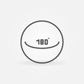 Circle with 180 degrees vector concept icon in thin line style Royalty Free Stock Photo