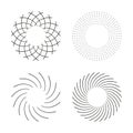 Circle Design Elements Set. Radial Geometric Circular Patterns Royalty Free Stock Photo