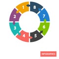 Circle diagramm infographic element color flat icon Royalty Free Stock Photo